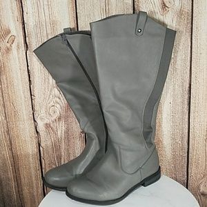 Gray Knee Boots